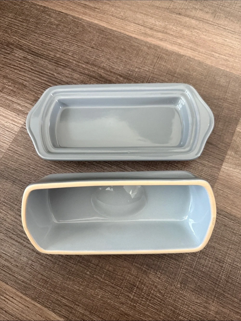 Ceramic dusty blue Butter Dish with Lid - Classic Home Kitchen Accessory